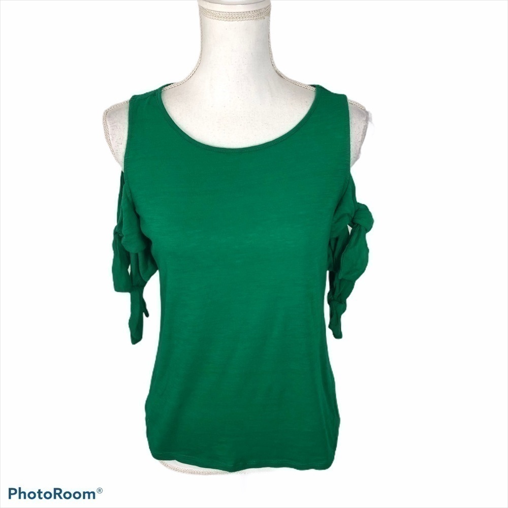 Cece Kelly Green Knot Sleeve Top XS Blouse Shirt Women’s